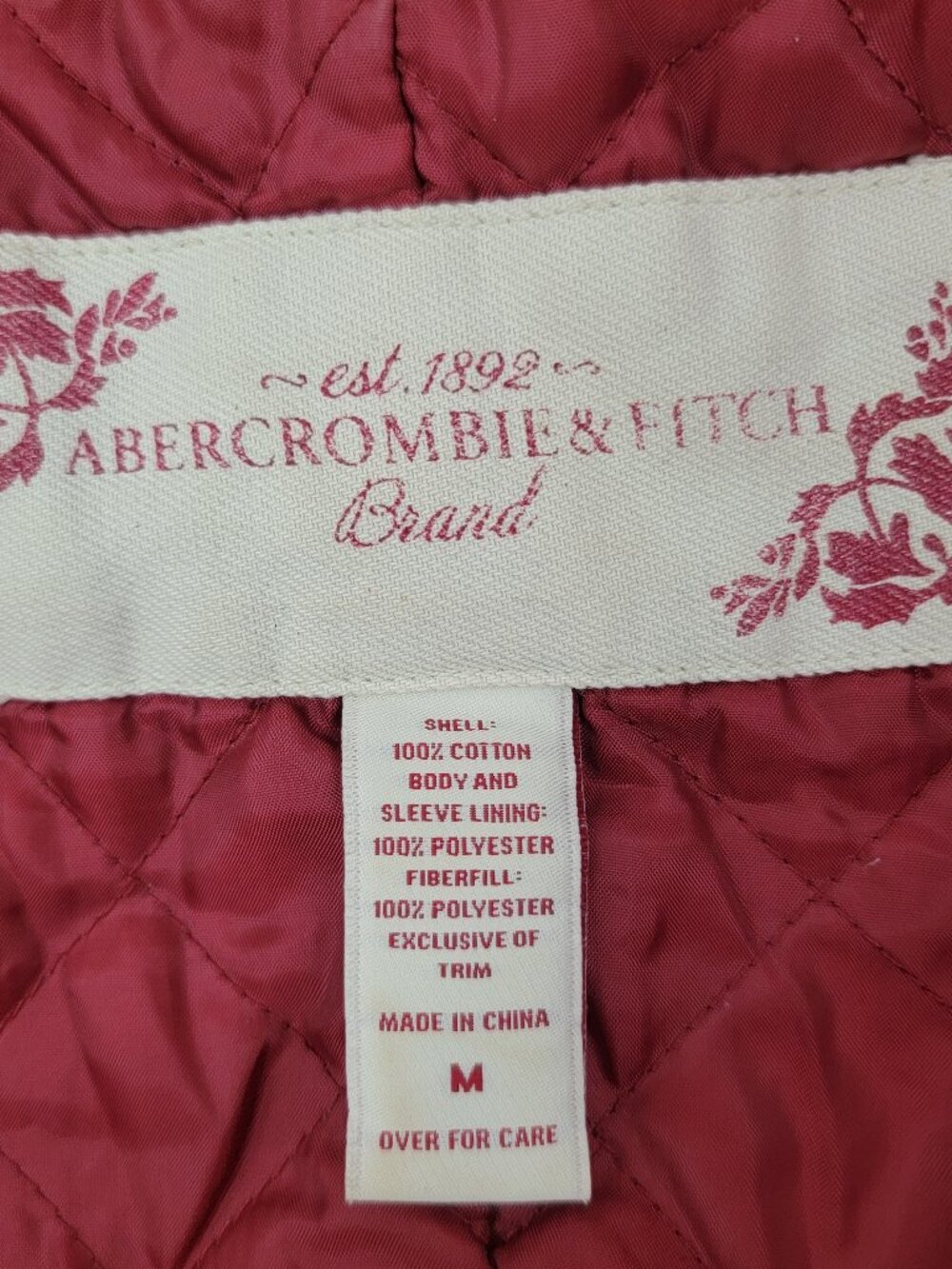 ABERCROMBIE & FITCH Womens Jacket M Cropped GREEN Utility Bomber Quilted VTG Y2K - Picture 9 of 15